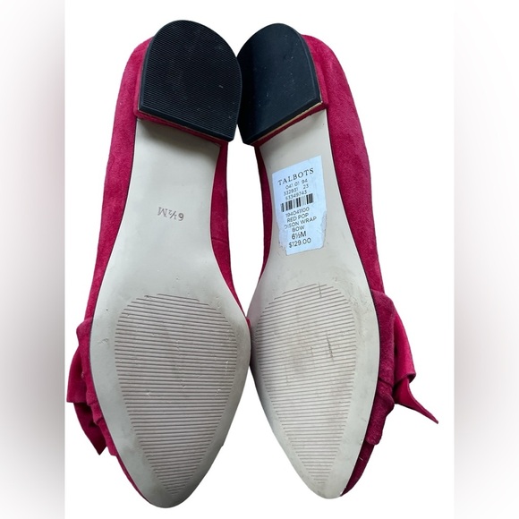 🔥Talbots Edison Bow Flats in Red Suede, Size 6.5 - Picture 9 of 10